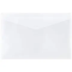 JAM Paper 12" x 18" Clear Plastic Tuck Flap Closure Envelopes, 12ct.