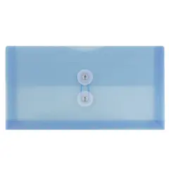 JAM Paper #10 Plastic Envelopes with Button & String Tie Closure, 12ct. Blue