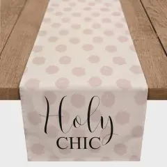 Holy Chic Pink Polka 16" x 72" Cotton Twill Runner