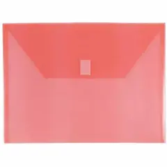JAM Paper Booklet Plastic Envelopes with Hook & Loop Closure, 24ct. Red