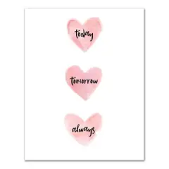 Today, Tomorrow, Always Hearts Canvas Wall Art
