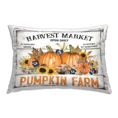 Stupell Industries Pumpkin Farm with Sunflowers Decorative Printed Throw Pillow