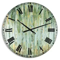 Designart 'Golden Birch Forest V Farmhouse Wall Clock