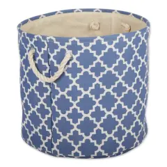 DII&reg; Large Round Polyester Lattice Bin French Blue