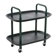 Hello Honey&reg; Main + Mesa&trade; 2-Tier Modern Plastic and Metal Trolley Black and Dark Green