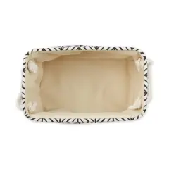 DII&reg; Small Off-White Herringbone Rectangle Fabric Bin