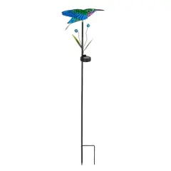 Glitzhome&reg; 36" Solar Lighted Hummingbird Garden Stake