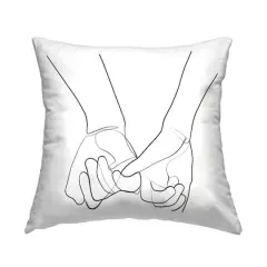 Stupell Industries Fluid Line Abstract Couple Holding Hands Black White Throw Pillow 18" x 18"