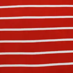 Fabric Merchants White Stripes on Red Double Brushed 4-Way Stretch Fabric