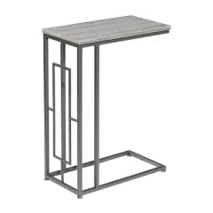 2ft. Gray Iron and Wood Contemporary Accent Table
