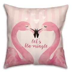 Let's Fla-Mingle Valentine's Throw Pillow