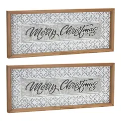White Galvanized Merry Christmas Hanging Wall D&eacute;cor