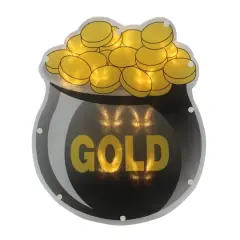 12" St. Patrick's Day Pot of Gold LED Lighted Window Silhouette Decoration