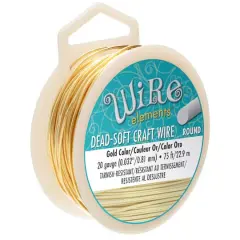 The Beadsmith&reg; Wire Elements&trade; 20 Gauge Tarnish Resistant Soft Temper Wire, 75ft. Gold