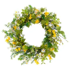 24'' Multicolored Artificial Daisy Floral Spring Wreath
