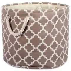 DII&reg; Large Round Polyester Lattice Bin Brown