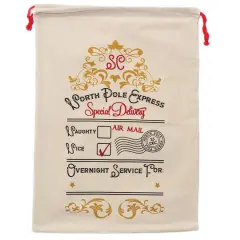 Personality Case&trade; 19" x 26" Cotton Christmas Drawstring Bag