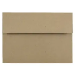 JAM Paper 5" x 7" Brown Kraft Paper Bag Premium Invitation Envelopes