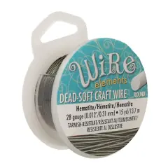The Beadsmith&reg; Wire Elements&trade; 28 Gauge Tarnish Resistant Soft Temper Wire, 15yd. Hematite