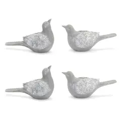 Faux Stone Garden Bird Figurines Set