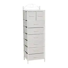 Household Essentials Victoria 54" 8-Drawer Narrow Dresser White