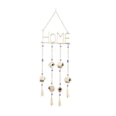 Gold Colored Mini Birdhouses Metal Traditional Home Windchime
