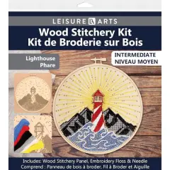 Leisure Arts&reg; Intermediate Lighthouse Wood Stitchery Kit
