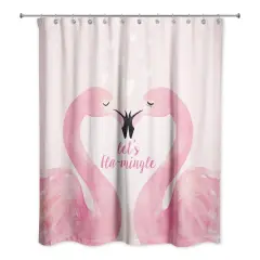 Flamingo Mistletoe Valentine's Shower Curtain