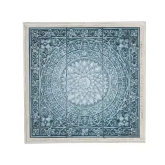 34" Turquoise Iron Farmhouse Floral Wall D&eacute;cor