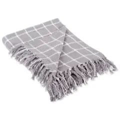 DII&reg; Gray Checked Plaid Throw