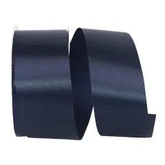 JAM Paper 1.875" x 50yd. Single Face Satin Allure Ribbon Dark Navy