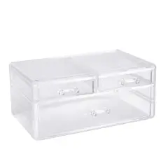 Cecilia Tech 9.5" Clear Stackable 3-Drawer Jewelry Box