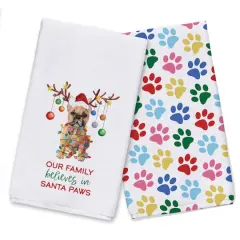 Frenchie Christmas Tree Tea Towel, 2ct.