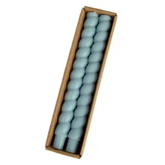 Hello Honey&reg; 10" Light Blue Unscented Twisted Taper Candles, 2ct.