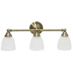 Lalia Home Essentix 3 Light Clear Shade Vanity Antique Brass