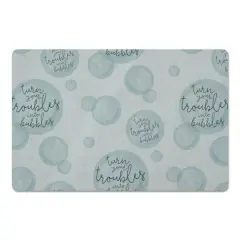 Troubles Into Bubbles Floor Mat Green