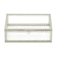3" Silver Trim Glass Box