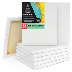 Arteza&reg; 8" x 10" White Stretched Canvases, 12ct.