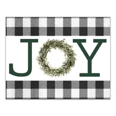 Green Joy Wreath 11x14 Canvas Wall Art