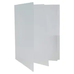 JAM Paper Heavy Duty Plastic 6-Pocket Folder, 2ct. Clear