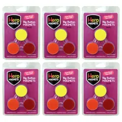 Hero Magnets&trade; Big Button Magnets, 6 Packs of 3