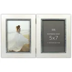 Expressions&trade; 2 Opening 5" x 7" White Hinged Collage Frame by Studio D&eacute;cor&reg;