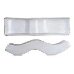 Hello Honey&reg; 13.25" White Stoneware Wavy Tray