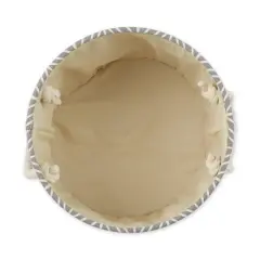 DII&reg; Small Gray Herringbone Round Fabric Bin