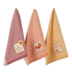 DII&reg; Autumn Gingham Embellished Dishtowel Set