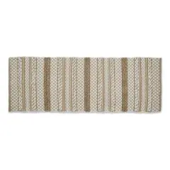 Stone and White Hand-Loomed Paper Chindi Runner 2.25ft. x 6ft.
