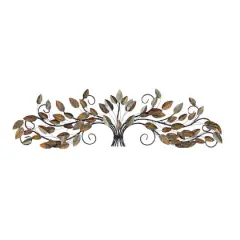 Brown Metal Leaf Foliage Wall Accent