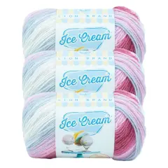 3 Pack Lion Brand&reg; Ice Cream&reg; Yarn Cherries Jubilee