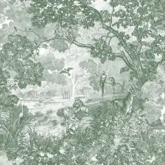 RoomMates Jungle Toile Peel & Stick Wallpaper Green/Gray
