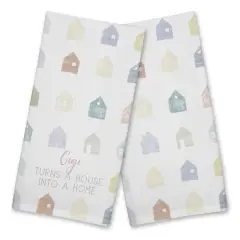 Mom Turns a House into Home Cotton Twill Tea Towel Set